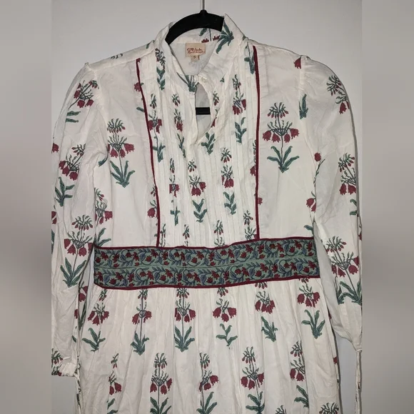 Inde Rooh Jaipuri Print Cotton A Line Maxi Dress Size Small - Picture 7 of 11